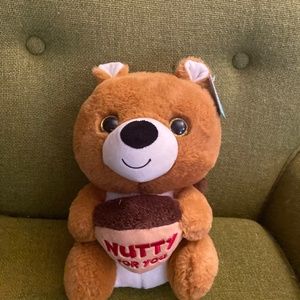 “Nutty for you” squirrel stuffed animal